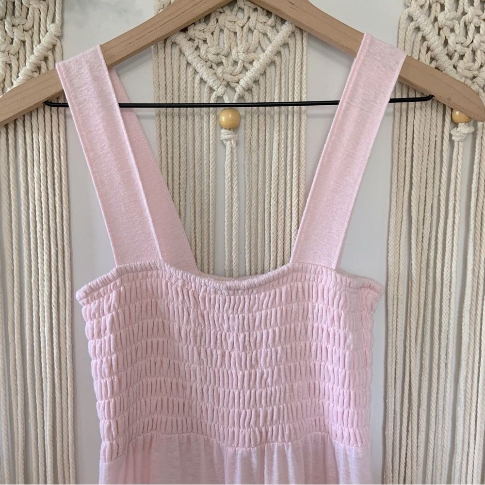 FREE PEOPLE FP Beach Homecoming Wide Leg Smocked Romper Jumpsuit Blush Pink XS - Picture 4 of 13
